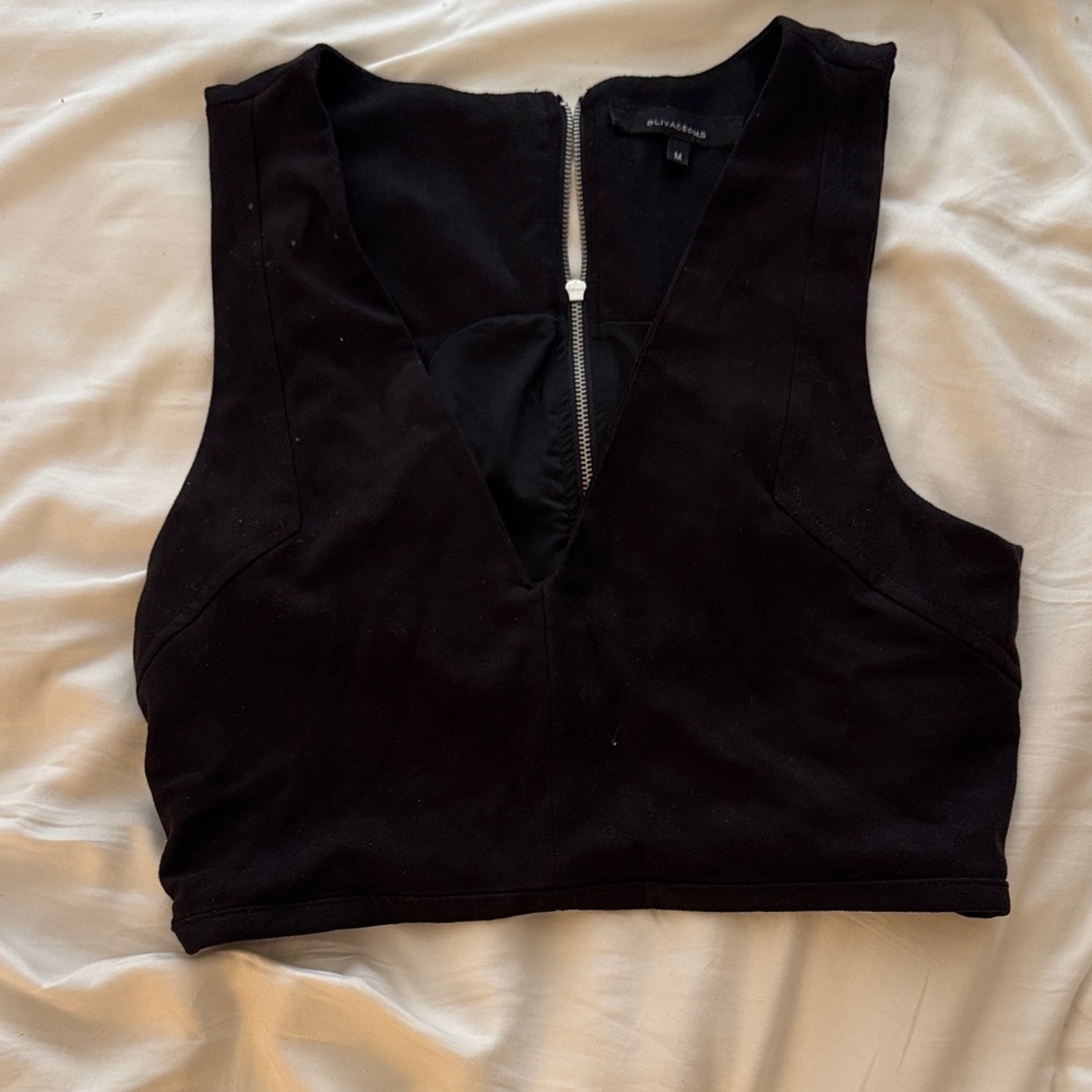 Suede crop top